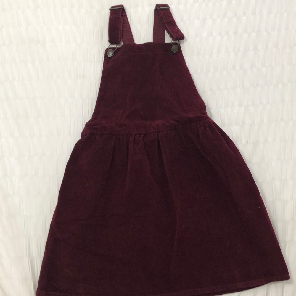 Burgandy, Coorduroy, girls winter jumper dress.